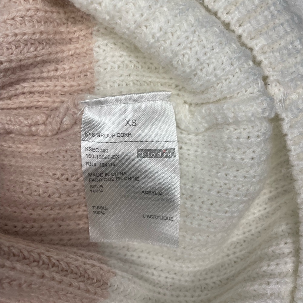 Elodie Girl Pink and White Knit Sweater - Picture 4 of 4